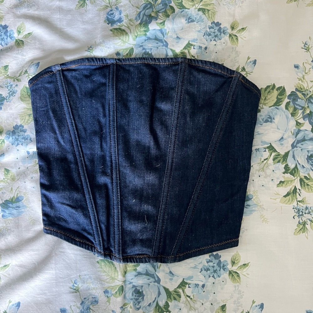 Out From Under Denim Corset Top